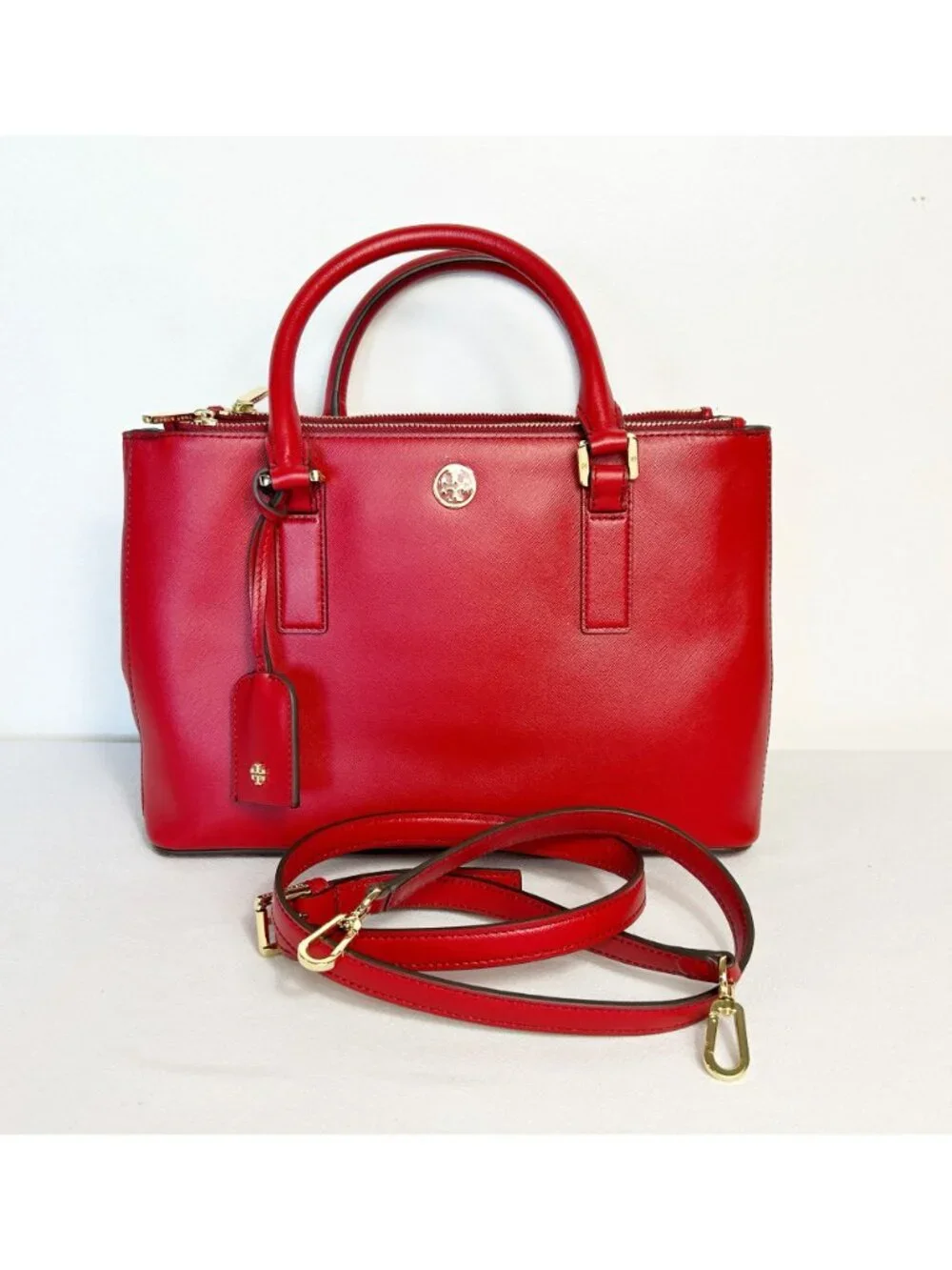 Tory Burch Saffiano Leather Robinson Double Zip Tote in Limited Edition Red - Ne